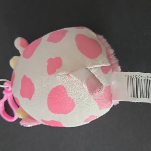 Squishmallows Evangelica The Pink Cow Clip-On Plush Buddies Bag Charm - Picture 9 of 9